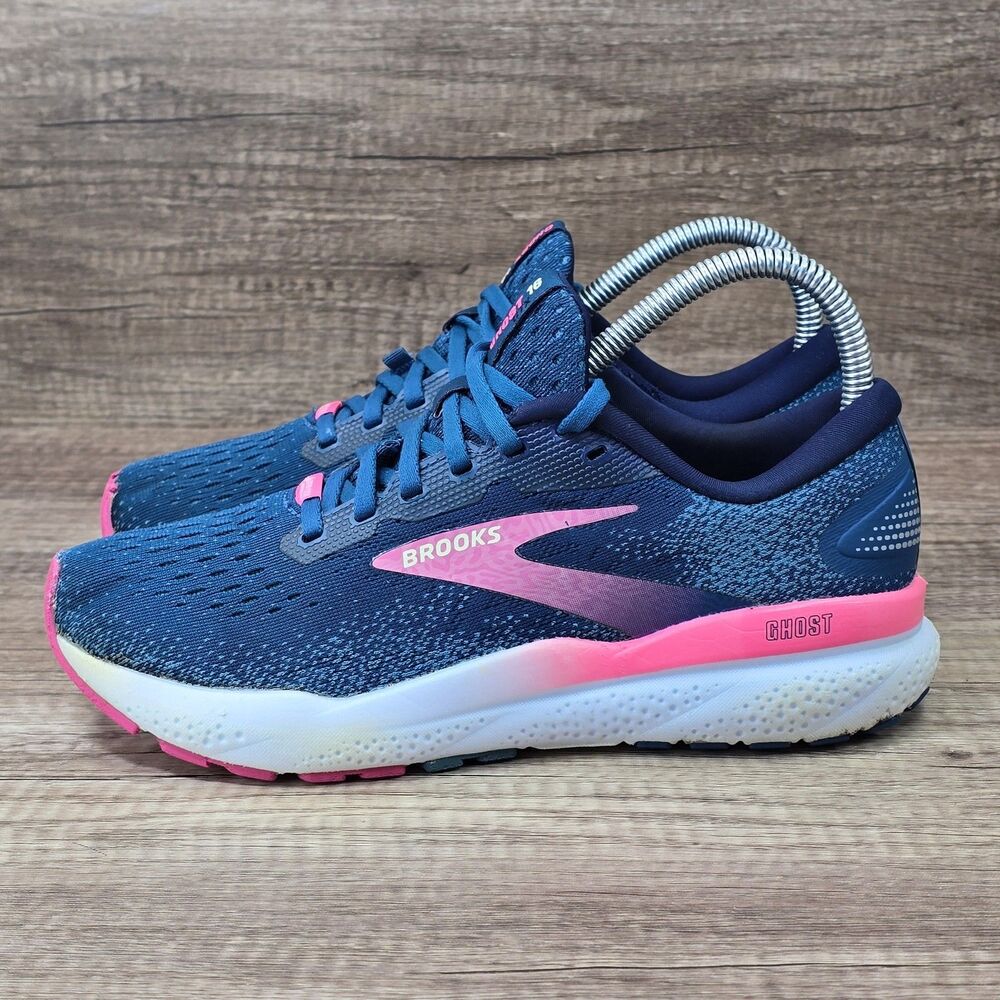 Brooks teal and Pink Ghost Women's Running Shoes - Picture 4 of 13